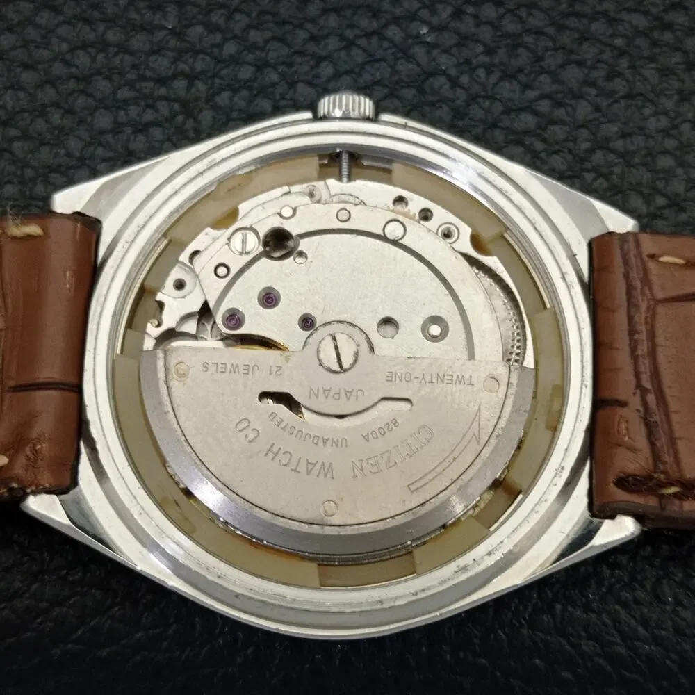 Vintage 1974 Citizen Automatic Mens Silver Watch W/daydate & Gold accents